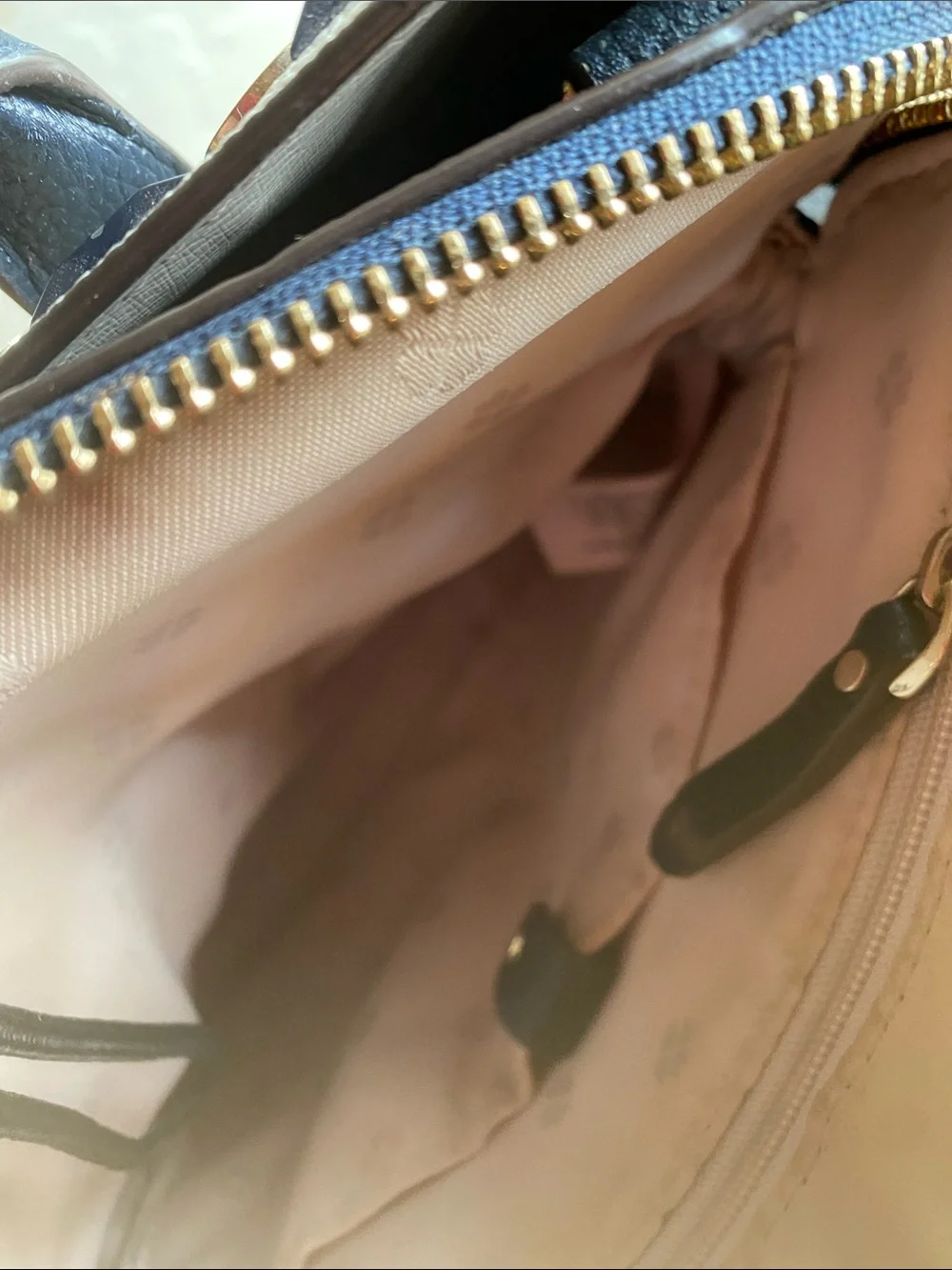 kate spade White Pebbled Satchel with Black Handles and Pink & Orange